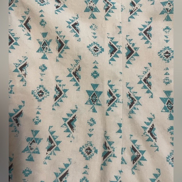 Panhandle Aztec Print Long Sleeve Snap button Shirt Turquoise size M - Picture 9 of 13